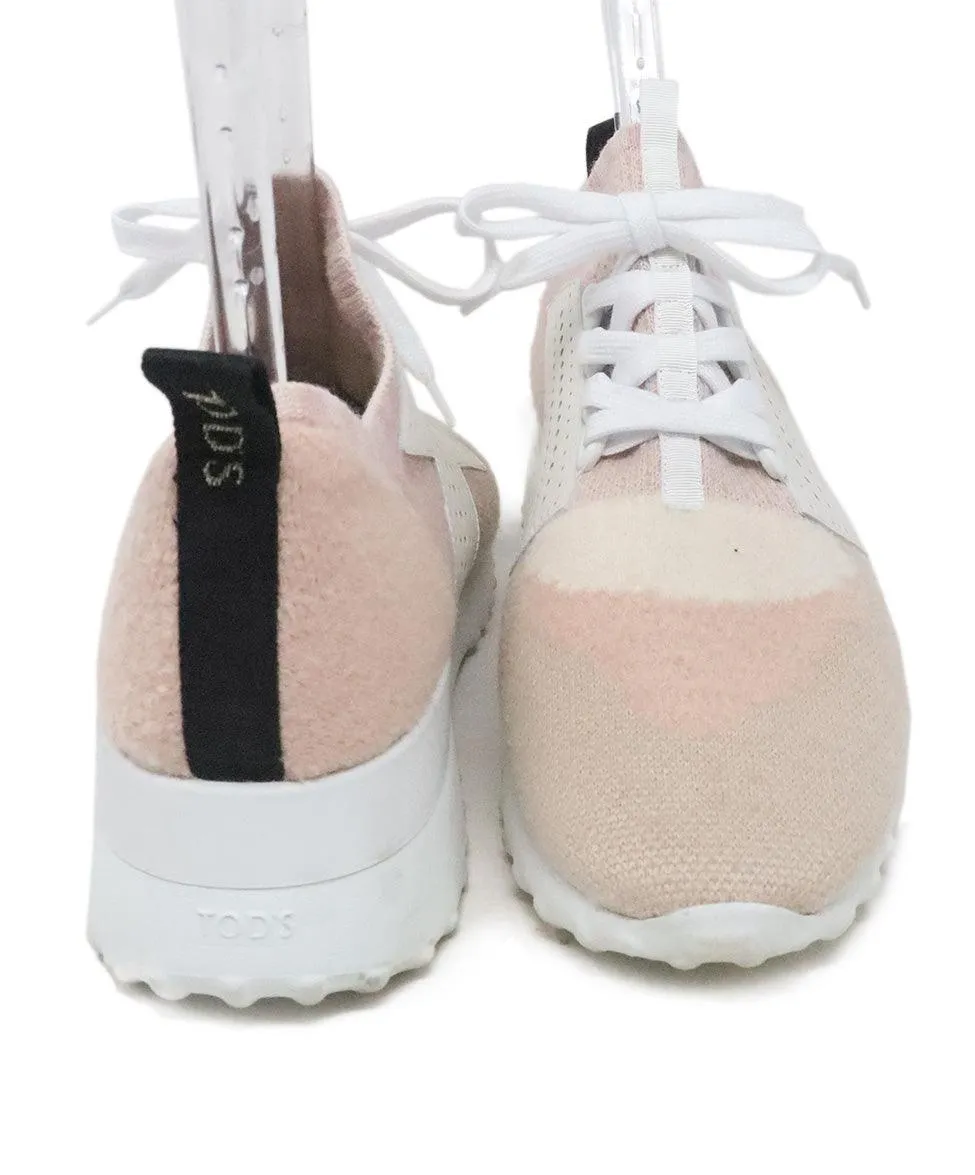 Tod's Pink & Cream Knit Sneakers sz 12