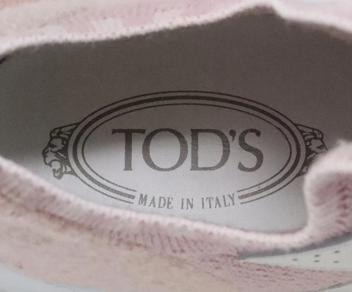 Tod's Pink & Cream Knit Sneakers sz 12