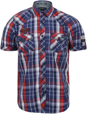 Toronto Short Sleeve Checked Shirt in Earth Red - Tokyo Laundry