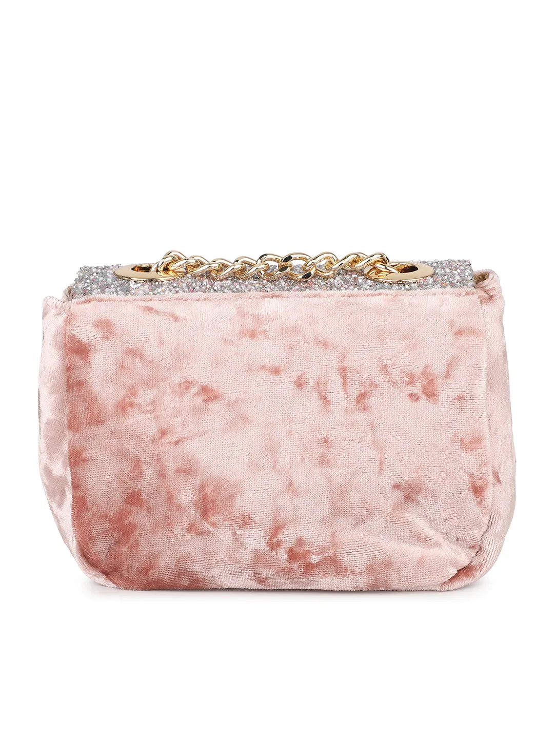 Women Pink Embellished Sling Bag