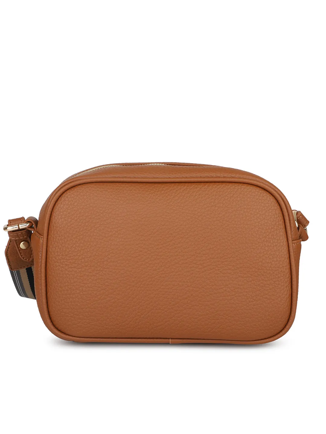 Women Tan Structured Sling Bag